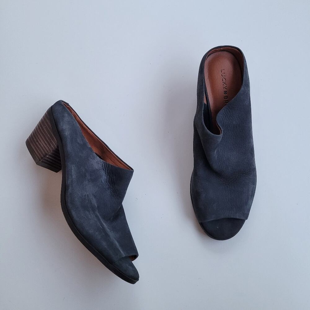 Lucky Brand Benah Block Heel Nubuck Mule 8.5 - Picture 4 of 8